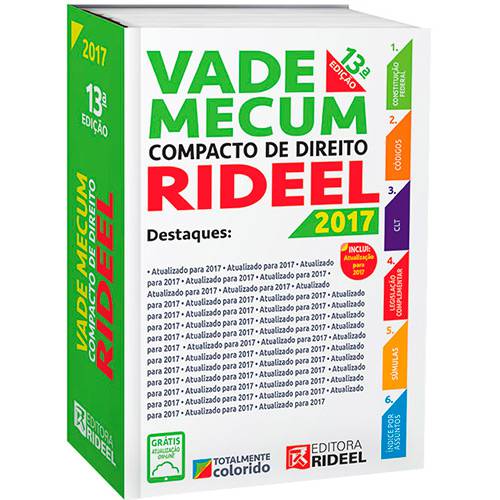 Livro - Vade Mecum Compacto de Direito Rideel-2017