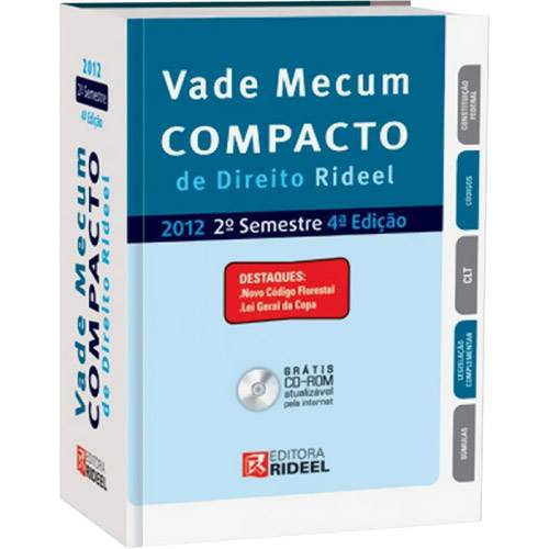 Livro - Vade Mecum Compacto de Direito Rideel 4ª Ed. - 2012