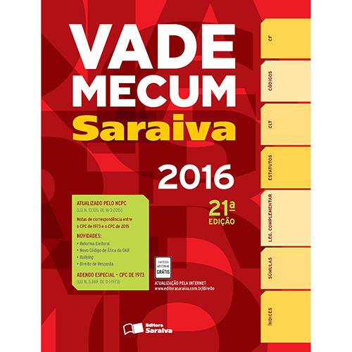 Tudo sobre 'Livro - Vade Mecum Saraiva 2016'