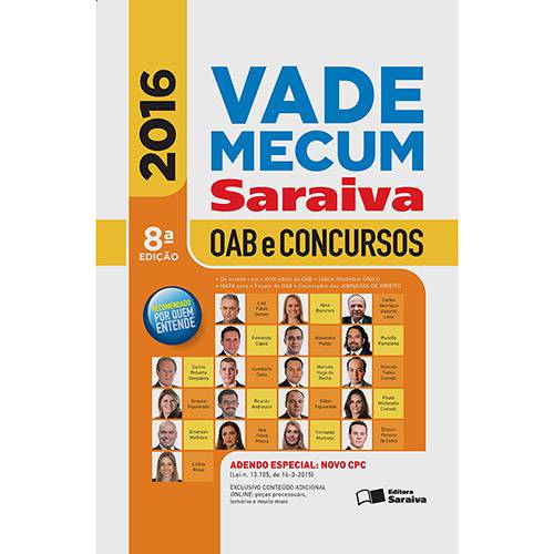 Livro - Vade Mecum Saraiva OAB e Concursos - 2016