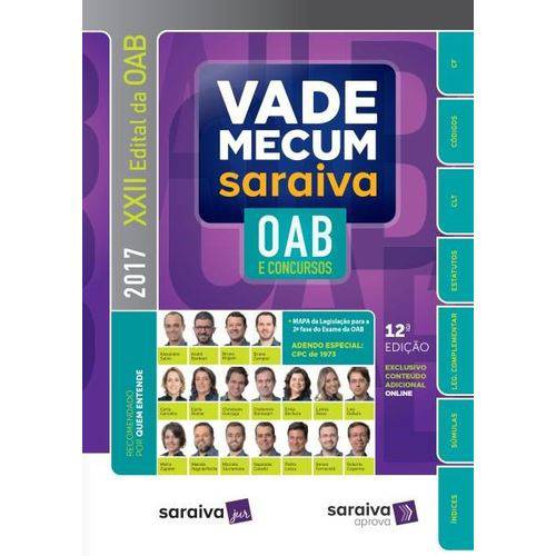 Livro - Vade Mecum Saraiva - Oab e Concursos - 12ª Ed. 2017