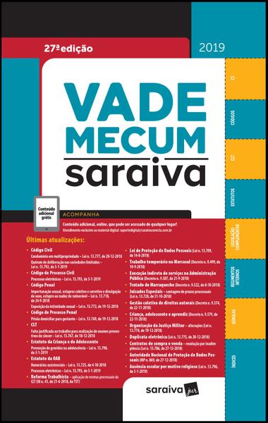 Livro - Vade Mecum Saraiva : Tradicional - 27ª Edição de 2019