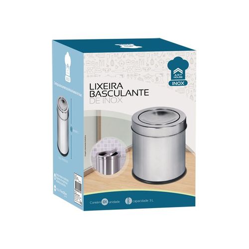 Lixeira Basculante Inox 3 Litros - Art House