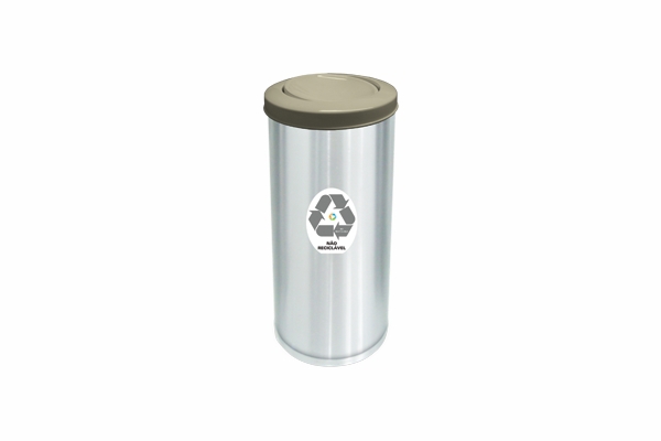 Lixeira com Tampa Vai e Vem Inox Coleta Seletiva não Reciclável 19,5L - só Lixeiras