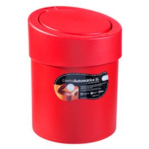 Lixeira Coza Automática 10908 em Polipropileno - 5 L - Vermelho