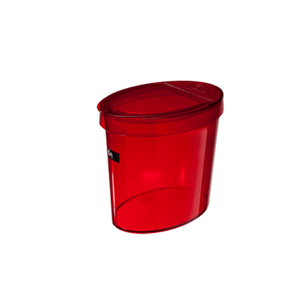Lixeira Oval Glass 5 L 26,2 X 18,4 X 24,6 Cm Vermelho Transparente Coza