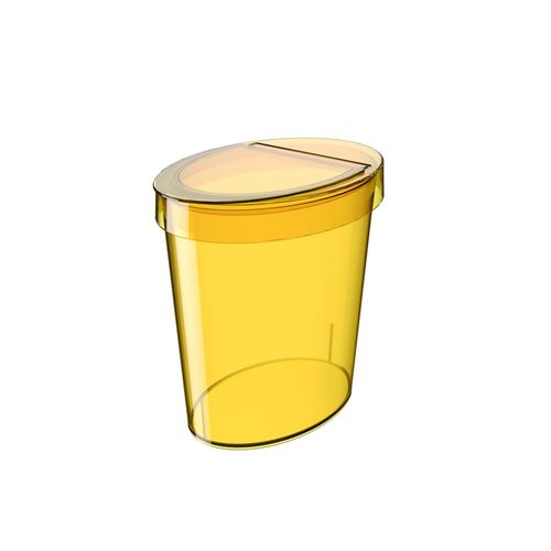 Lixeira Oval Glass 5 Litros Amarelo Coza