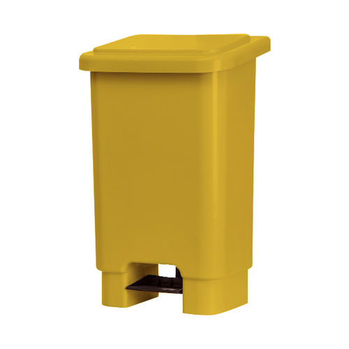 Lixeira Plastica 50L com Pedal Amarela