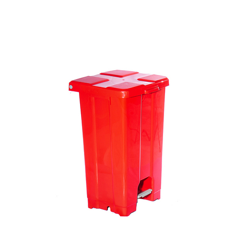 Lixeira Plástica Vermelha com Pedal 60 Litros