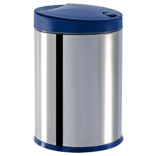 Lixeira Press Aço Inox com Tampa 4 Litros Azul - Brinox