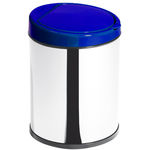 Lixeira Purimax Inox 3 Litros com Balde Click Reforçado Azul