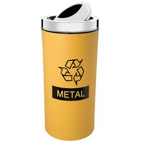 Lixeira Seletiva para Metal 9 L Inox Amarela - Brinox