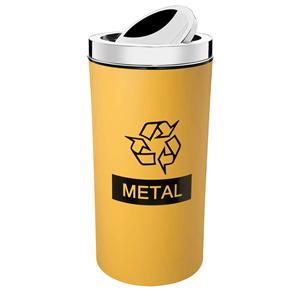 Lixeira Seletiva para Metal Brinox com Tampa Basculante Amarelo - 9 L