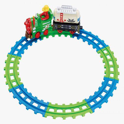 🏷️【Tudo Sobre】→ Ferrorama Trem Locomotiva Luz Crianca 15 Pecas Infantil  Brinquedo