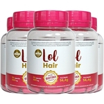 Lol Hair - Suplemento De Vitaminas Para Cabelos E Unhas - 150 Cápsulas Com Biotina - 5 Potes - Atacado
