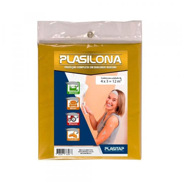 Lona Plástica 4x3 12m² Amarela Plasitap - PLASITAP