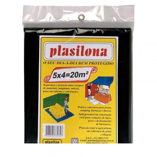 Lona Plástica Plasilona Fácil 5 X 4 M Preta Plasitap