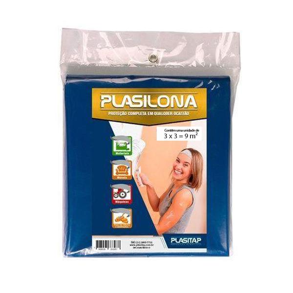 Lona Plástica 3x3 9m² Azul Plasitap - PLASITAP