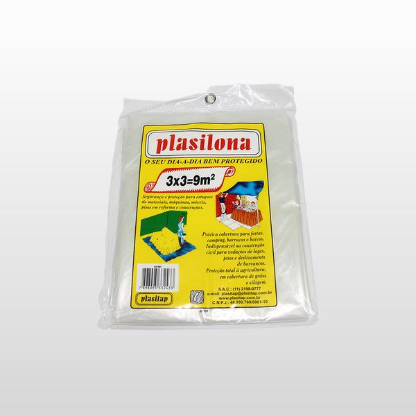 Lona Plástica 3x3 9m² Transparente Plasitap - PLASITAP