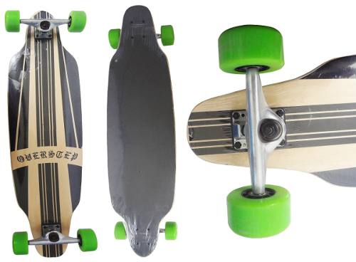 Long Board Skate Abec Rolamento Shape Rodas Verdes (SKT-10) - Braslu