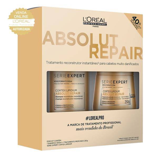 LOréal Professionnel Absolut Repair Lipidium Kit - Shampoo + Máscara - Loréal Professionnel