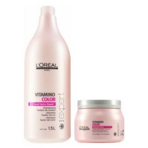 Tudo sobre 'Loreal Professionnel Kit Vitamino Color Shampoo 1500ml + Máscara 500ml'