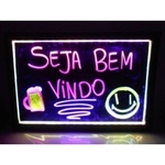 Lousa Quadro Letreiro Luminoso Led Neon Bares Lojas Festas