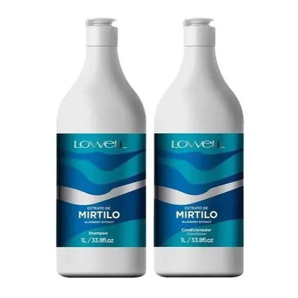 Lowell Extrato de Mirtilo Kit 2 Shampoos 1 Condicionador 1l