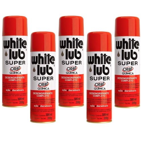 Spray Lubrificante White Lub Super 300ml 5 Unidades