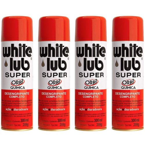 Spray Lubrificante White Lub Super 300ml 4 Unidades