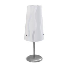 Luminária Abajur Estampa Branco Listra Corpo PVC 38 Cm
