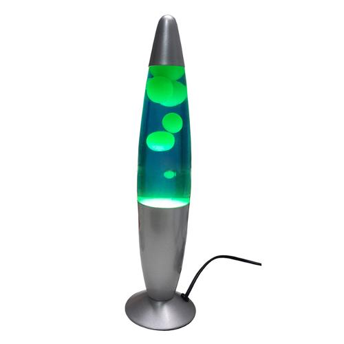 Luminária / Abajur - Lava Lamp / Lava Motion - Verde com Líquido Azul - 34 Cm - 220 V