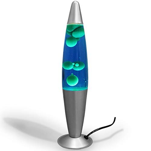 Luminária/Abajur - Lava Lamp/Lava Motion - Verde com Líquido Azul - 34 Cm - 110 V