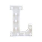 Luminária Branca Decorativa Letra Luminosa Led 3D - Letra L