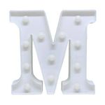 Luminária Branca Decorativa Letra Luminosa Led 3D - Letra M