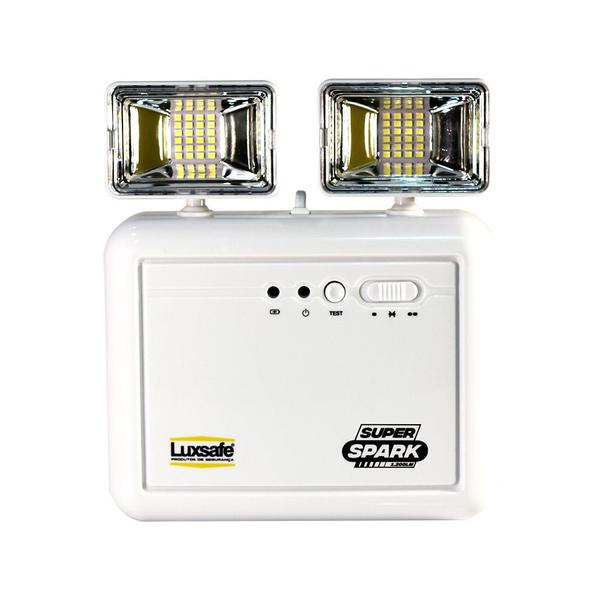 Luminária de Emergência LED 1200 Lumens e 2 Faróis Luxsafe