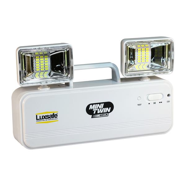 Luminária de Emergência LED 600 Lumens e 2 Faróis Luxsafe