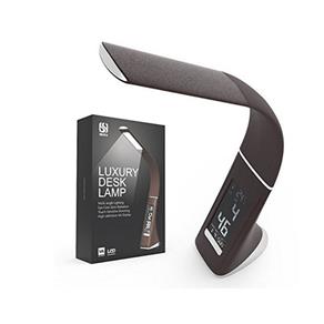 Luminária de Mesa com Relógio Despertador Led Soft Eye Protection YZ-U2 Marrom