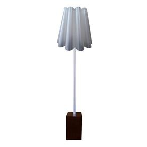 Luminária de Pedestal Daisy Pérola 1,60m com Base em Madeira Escura Avelis - Bivolt