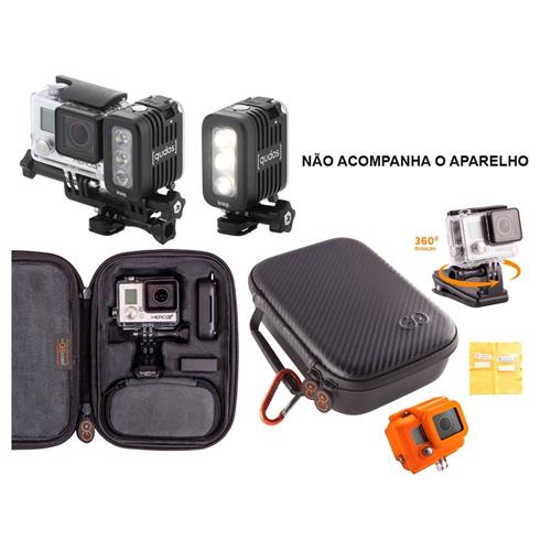 Tudo sobre 'Luminária + Estojo + Suporte + Acessórios para GoPro H4P_11625S KNOG'