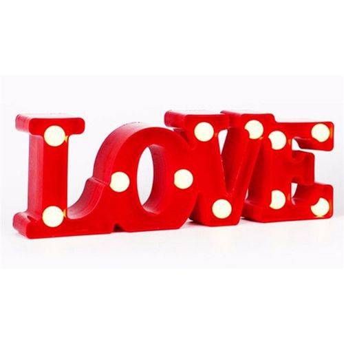 Tudo sobre 'Luminaria Led Love Amor Decorativa 3d Abajur com 11 Leds para Mesa ou Parede'