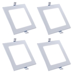 Luminária Led Plafon de Embutir Quadrado 15W Branco Quente Kit 4 - Embutir 15w BQ Q Kit 4