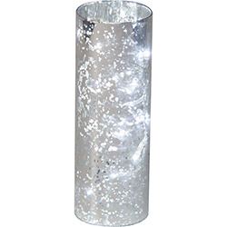 Luminária LED Silver Dust Cilindro Christmas Traditions Prata
