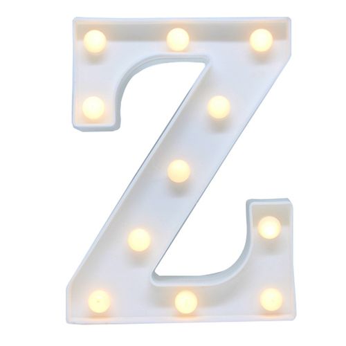 Luminária Letra Z de Led Decorativa Luminoso Festa Decoração