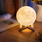 Luminaria Lua 3D Bateria LED Abajur USB Touch Cores Decoracao