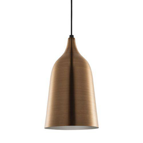 Luminária Lustre Pendente Antigo 19,5x34x19,5cm Metal Cobre