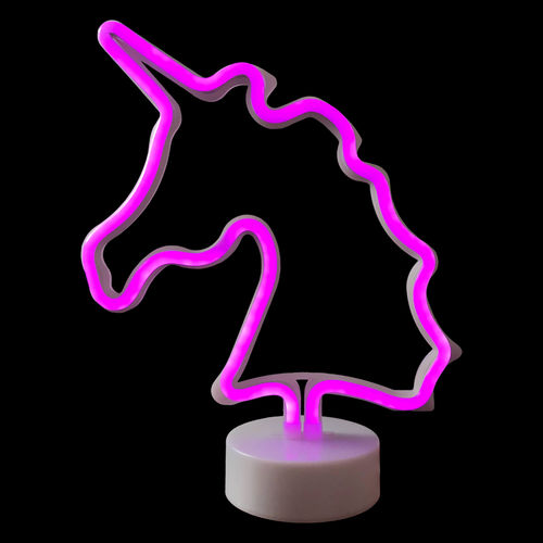 Luminária Neon - Cabeça de Unicórnio - Rosa Pink
