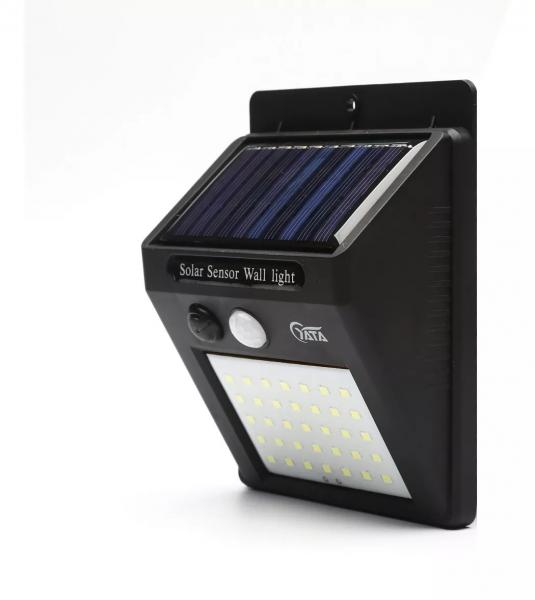 Tudo sobre 'Luminária Parede Solar 35 Led Bateria Sensor Movimento 7w - Golden Yata'