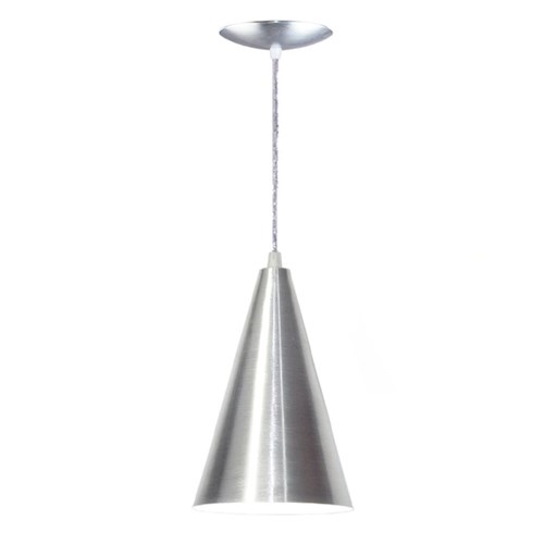 Luminária Pendente Cone em Alumínio Cor Alumínio Escovado