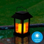 Luminária Solar Lanterna com Vela LED Decorativa Portátil Lampião Luz Quente